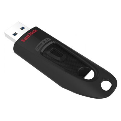 USB flash drive Sandisk Cruzer Ultra 128GB USB3.0 (100MB / s reads), 128-bit AES, sliding connector, strap hole