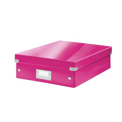 Hoiukarp kokkupandav Leitz WOW Organiser Click&Store roosa, Medium 281x100x370mm, 2-4 jaotust, lam.kartong