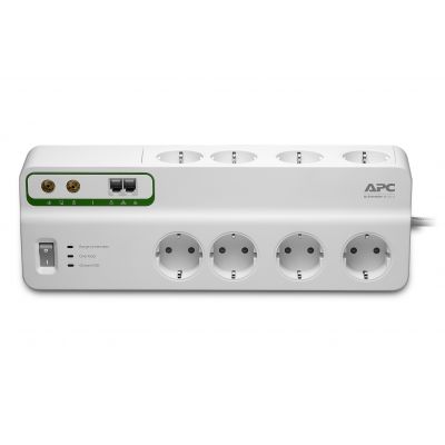 APC Performance SurgeArrest 8 outlets with Phone & Coax Protection 230V Germany 2300W Phone line - RJ-11 - 1 input line / 1 output line