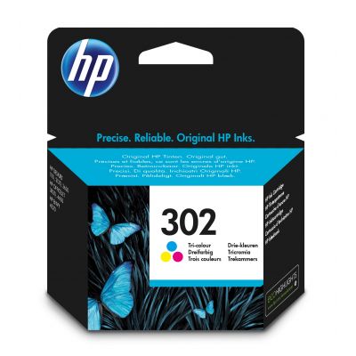 Tint HP F6U65AE No302 Color CMY, väike värviline 165lk DeskJet 1110,2130/3630, Envy 4520/4522, OfficeJet 3830/4650
