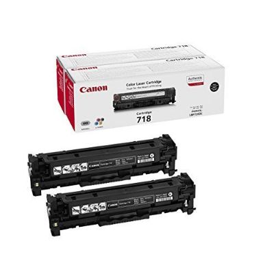 Tooner Canon 718Bk Twin Black must topeltpakk 2x3400lk LBP7200/7210 LBP7660/7680 MF8330/8340/8350/8360/8380 MF8540/8550/8580 MF728/729