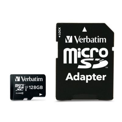 Memory card Secure Digital Verbatim MicroSDXC 128GB Class10 UHS1 Premium + adapter