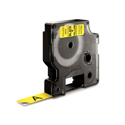 Adhesive tape Dymo 12mm, black / yellow Tape 45018 D1 Yellow / Black 7m