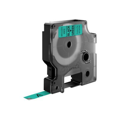 Kleepkirjalint Dymo 9mm, must/rohelisel D1 Tape 40919  Green/Black 7m