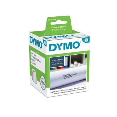 Kleepkirjalint Dymo 89x36mm, 99012 Adress Label Large valge (260 etiketti/rulli kohta, karbis 2 rulli)