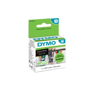 Kleepkirjalint Dymo 13x25mm (rullis 1000 etiketti) Permanent adhesive - valge