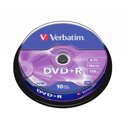 DVD+R Verbatim 4.7GB 120min 16x ,AZO, Cake 10 (10 toorikut tornis)
