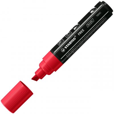 Marker permanent STABILO FREE Acrylic T800C carmine 4-10 mm chisel tip