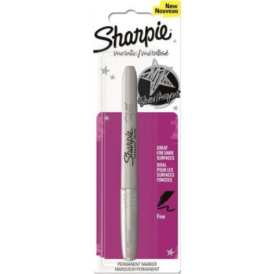 Marker Permanent Sharpie metallic SILVER, F, 1,4mm, silver