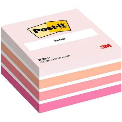 Märkmepaber iseliimuv POST-IT, 76x76mm, märkmekuup 450 lehte, roosad toonid