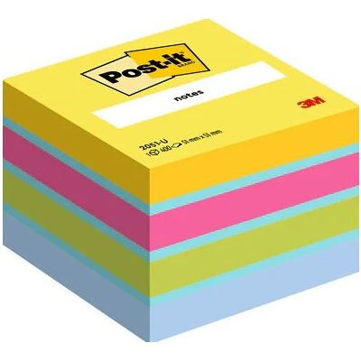 Post-it® Notes Mini Cube, Ultra Colours, 51 mm x 51 mm, 400 Sheets/Pad