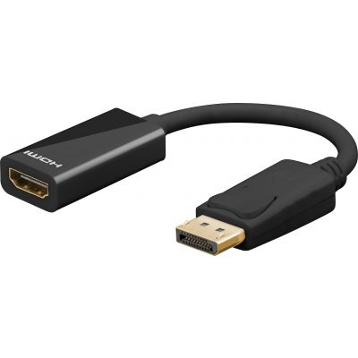 Adapter-kaabel Goobay DisplayPort (M, pistik) HDMI (F, type A pesa) Adapter Cable 1.2 67881 Üleminek, 4K@60Hz, 0.1m, must