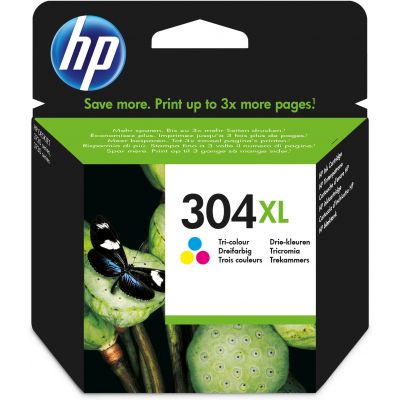 Tint HP N9K07AE nr.304XL - värviline 300lk@5% - Deskjet 2630-2633 2652 3720-3733 3752-3758, Envy 5020-5032