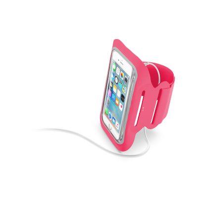 Mobiilihoidja käsivarrele Fitness, kuni 5,2", roosa