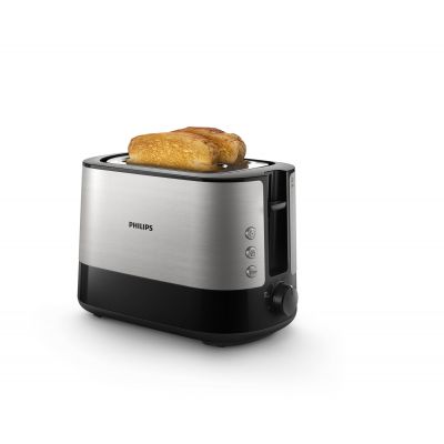 Philips Viva Collection Toaster HD2637/90 Extra wide 2 slots toaster Built in bun warmer Black