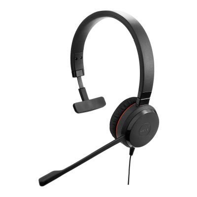 JABRA EVOLVE 30 II MS Mono USB Headband, Noise cancelling, USB and 3.5 connectivity, with mute-button and volume control on the cord, with leather ear cushion, Microsoft optimized