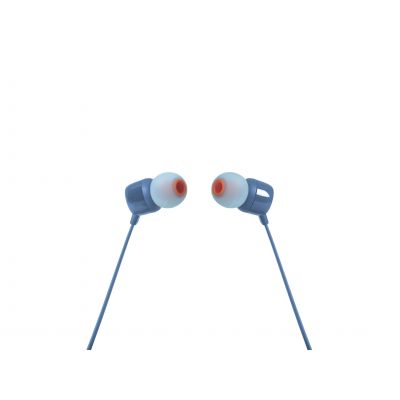 Kõrvaklapid JBL in-ear JBL T110 sinised, 4-pin peakomplekti pistik, 9mm in-ear, mikrofon kaablil