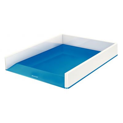 Letter Tray 267x49x336mm Leitz WOW Dual colour, glossy, white-blue