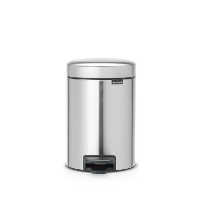 Trash can with 3L pedal, Brabantia, NewIcon 11 21 64, K-26.4cm, L-16.8cm, S-23.5cm / Matt Steel FPP, matt steel