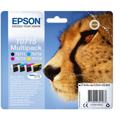 Tint Epson T0715 Multipack CMYK komplekt D78/D120 DX4000/DX4050 DX5000/DX5050 DX6000/DX6050 DX7000F SX200/SX40