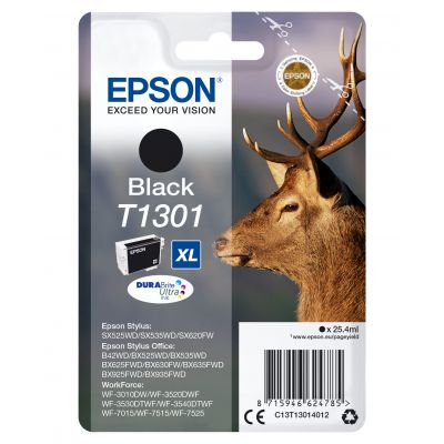 Tint Epson T130140 Must suur 25,4ml black WorkForce WF-3010, 3520, 3530, 3540, 7015, 7515, 7525