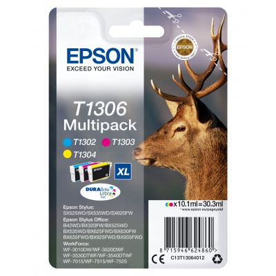 Tint Epson T130640 Multipack CMY 3xvärvid 10.1ml WorkForce WF-3010, 3520, 3530, 3540, 7015, 7515, 7525