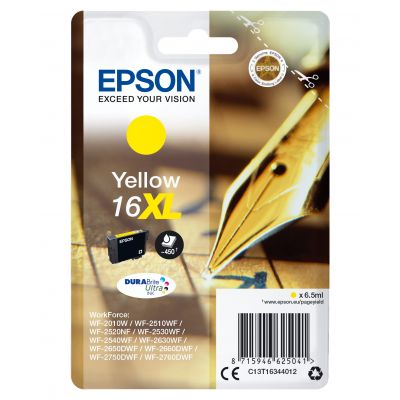 Tint Epson T163140 Yellow/kollane 450lk 6,5ml No16XL WF2010/2510/2520/2530/2540/2630/2650