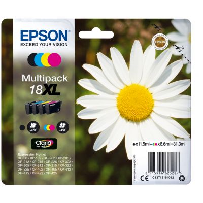 Tint Epson T181640 No 18XL komplekt (multipack - CMYK) XP-102/202/205/215 XP-302/305/315/322/325  XP-402/405/412/415/425