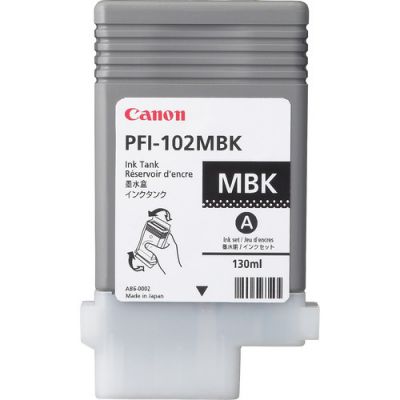 Tint Canon PFI-102MBk Matte Black (matt must) 130ml  iPF500/510/600/605/610/650/655/700/710/720/750/755/760/765, LP17 LP24, PF-01 trükipeale