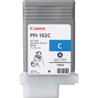 Tint Canon PFI-102C Cyan 130ml  iPF500/510/600/605/610/650/655/700/710/720/750/755/760/765, LP17 LP24, PF-01 trükipeale