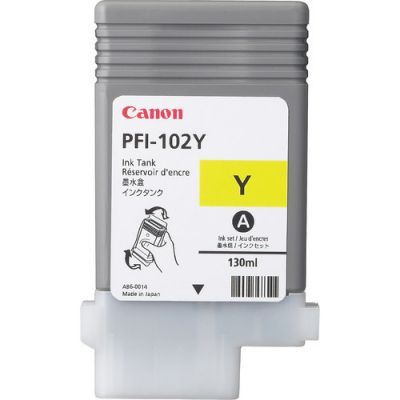 Tint Canon PFI-102Y Yellow 130ml  iPF500/510/600/605/610/650/655/700/710/720/750/755/760/765, LP17 LP24, PF-01 trükipeale