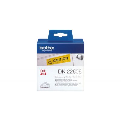 Adhesive tape Brother DK22606, running film tape 62mm x 15.24m, yellow film
