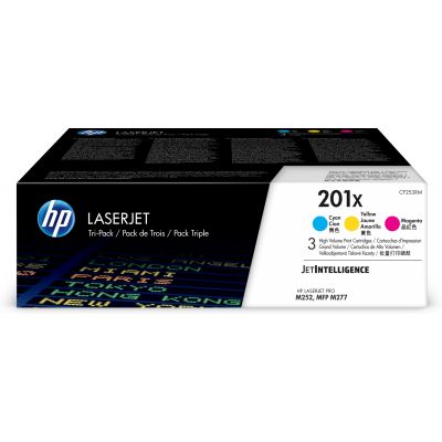 Toner HP CF253XM 201X Cyan-Magenta-Yellow 3-pack high-volume 2300 pages / color, Color LaserJet Pro M252n / dn / dw, M274n, M277n / dn / dw