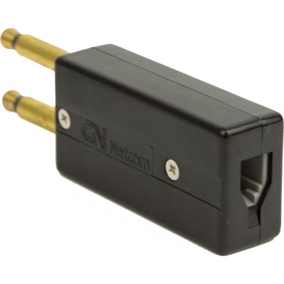 JABRA 2-prong jack PJ 327 with modular 4/4 Western socket; fi. for Lucent Callmaster (=Steck:28)