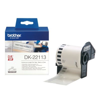 Adhesive tape Brother DK22113, running film tape 62mm x 15.24m, transparent film