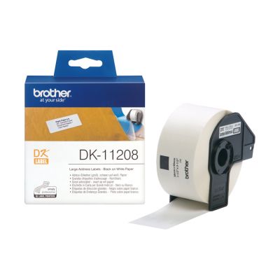 Adhesive tape Brother DK11208, large address stickers 38x90mm, 400 stickers