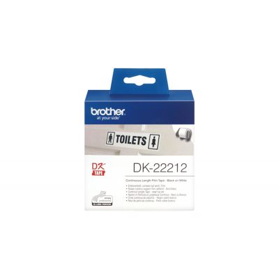 Adhesive tape Brother DK22212, running film tape 62mm x 15.24m, white film