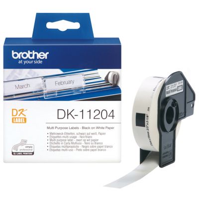 Kleepkirjalint Brother DK11204, universaalsed kleebised 17x54mm, 400 kleebist