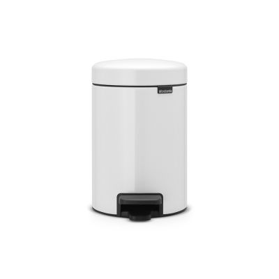 Trash can with 3L pedal, Brabantia, NewIcon 11 21 26, H-26.4cm, L-16.8cm, S-23.5cm / White, white