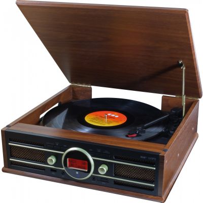 Disc player Soundmaster Nostalgic PL585BR, LP (vinyl), DAB + FM radio, USB, recording
