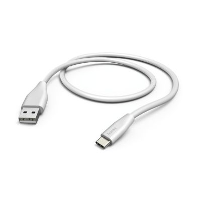 USB-kaabel USB-C Hama Charging/Data Cable 1.5m (USB-A -> USB-C) white/valge, USB3.1 Gen1, max 5Gbps 3A 20V