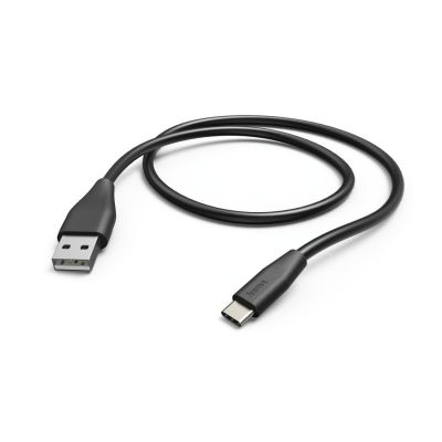 USB cable USB-C Hama Charging / Data Cable 1.5m (USB-A -> USB-C) Black / black, USB3.1 Gen1, max 5Gbps 3A 20V