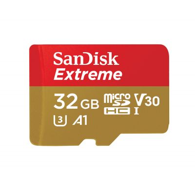 Mälukaart Sandisk Secure Digital Micro Extreme XC 32GB+SD adapter kiirus A1 Video Class V30 UHS-I U3