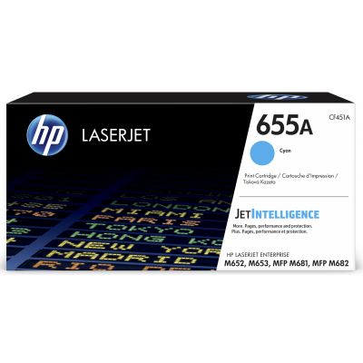 "Toner HP 655A CF451A Cyan 10500lk Color LaserJet Enterprise M652 / M653