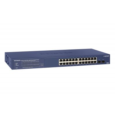 Netgear Switch GS724TP-200EUS Web Management, Rack mountable, 24x 1 Gbps (RJ-45) ports, 2xSFP ports, 24xPoE+ ports, PSU Single