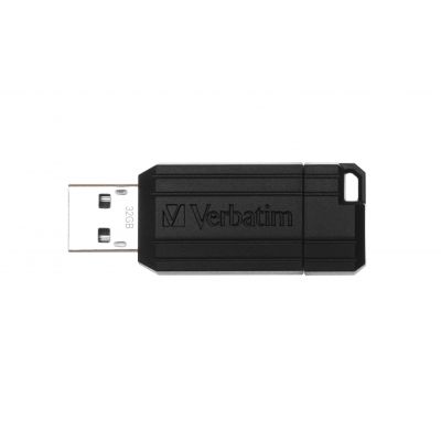 USB-mälupulk Verbatim 32GB USB2.0 flash drive must/black Pinstripe (8MB/sec read, 2,5MB/sec write)