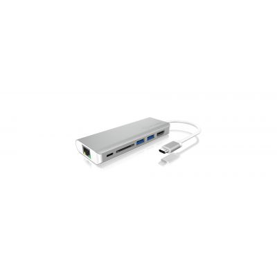 Port replikaator USB-C multiport docking station Raidsonic, LAN, HDMI, USB-A, SD-card, USB Type-C