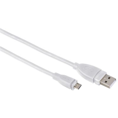 USB-kaabel USB-A microUSB 3.0m Hama Charging/Data Cable White(valge), USB2.0, topeltvarjestus, valatud pistikud