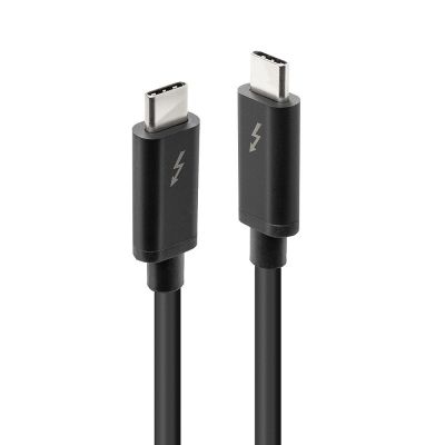 USB-kaabel USB-C USB-C 2.0m Lindy Thunderbolt3 Passive, must, Power Delivery kuni 60W, UHD 4K 4096x2160@60Hz (HBR2 ja MST), kuni 20Gbit/s