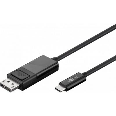 Adapterkaabel USB-C Displayport 1.2m, must, 4K*2K@60Hz, sobib Mac-ile